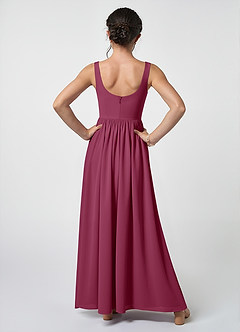 Azazie Keyla Junior Mulberry A-Line Pleated Chiffon Dress image2