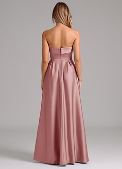 Azazie Lucienne Bridesmaid Dresses Dusty Rose A-Line Strapless Stretch Satin Convertible Dress image7