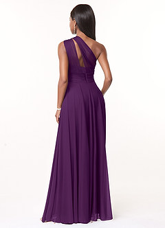 Azazie Charlize Jurken voor bruidsmeisjes Jurk van Mesh met A-Lijn One-Shoulder Druif image2