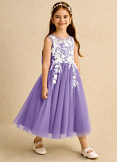 Azazie Sundae Flower Girl Dresses Tahiti Ball-Gown Lace Dress image4