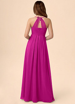 Azazie Ginny Junior Linia A Pofałdowany Szyfon Długość podłogi Młodsza druhna Sukienka image4