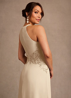 Azazie Georgie Mother of the Bride Dresses Champagne A-Line Lace Chiffon Dress image5