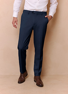 James Dark Navy Structured Stretch Dress Pants