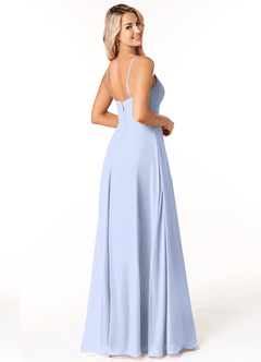 Azazie Moira Brautjungfernkleider A-Linie Schaufel Chiffon Kleid Eis image5