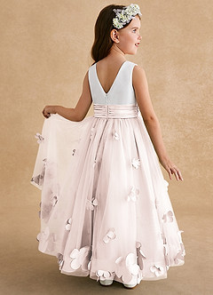 Azazie Vi Flower Girl Dresses Rose Petal A-Line Sleeveless Tulle Dress image1