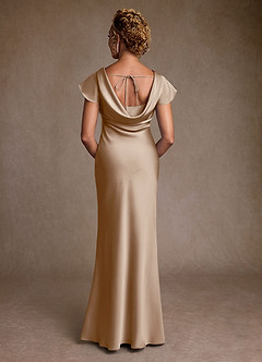 Azazie Shelby Klänningar till brudens mor Klä Sjöjungfru i Stretch Satin Plisserad Taupe image2