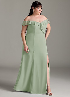 Azazie Sophie Bridesmaid Dresses Dusty Sage A-Line Off the Shoulder Chiffon Convertible Dress image10