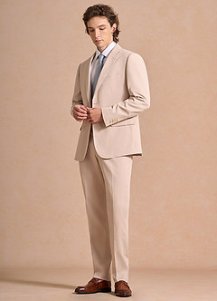 front Carter Marrone Chiaro Abito in misto cotone e lino