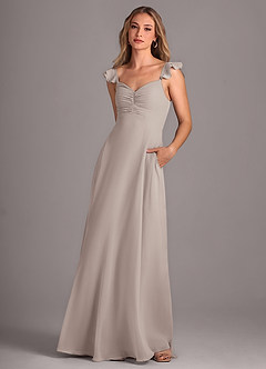 Azazie Kaylyn Bridesmaid Dresses Frost A-Line Ruched Chiffon Dress image3