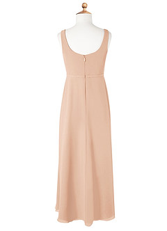 Azazie Renee Junior Abito A-Line in Chiffon Spacco Laterale Rosa Inglese image6