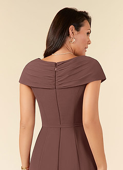 Azazie Bailora Moeder van de bruid jurken Zeemeermin Jurk van Chiffon Ruches Espresso image5