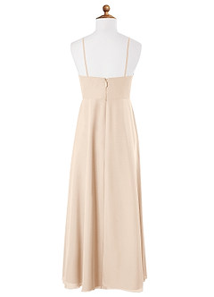 Azazie Collette Junior White Alabaster A-Line Ruched Chiffon Dress image6