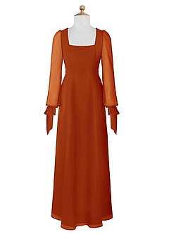 Azazie Leonia Junior Paprika A-Line with Pockets Chiffon Dress image7