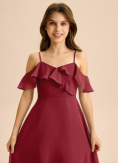 Azazie Kamilla Junior Klä av A-Line i Chiffong Av axeln image7