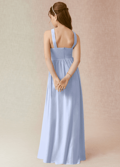 Azazie Jiya Junior Ice A-Line Pleated Chiffon Dress image2