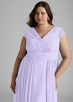 Azazie Organa Bridesmaid Dresses Lilac A-Line Pleated Chiffon Dress image11