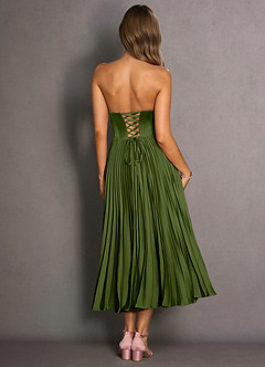 Celene Olive Green Midi Dress image3
