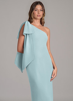 Azazie Capri Bridesmaid Dresses Mist A-Line One Shoulder Chiffon Dress image7
