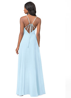 Azazie Everleigh Bridesmaid Dresses Sky Blue A-Line Sweetheart Pleated Chiffon Dress image3