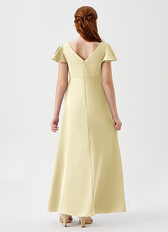 Azazie Soren Junior Peacock A-Line Ruched Stretch Satin Dress image2