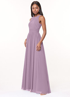 Azazie Harper Bridesmaid Dresses Wisteria A-Line Pleated Chiffon Dress image3