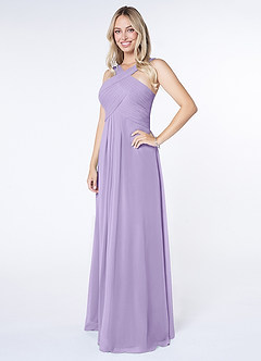Azazie Kaleigh Abiti da Damigella Abito A-Line in Chiffon Plissettato Lilla image3