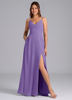 Azazie Sarella Bridesmaid Dresses Tahiti A-Line with Pockets Chiffon Dress image1