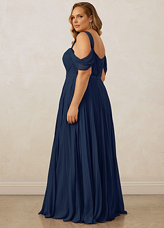 Christian Siriano Bridal for Azazie 1013 Bridesmaid Dresses Dark Navy A-Line Off the Shoulder Chiffon Dress image15