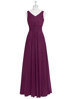 Azazie Pierrette Bridesmaid Dresses Raspberry A-Line Pleated Chiffon Dress image1