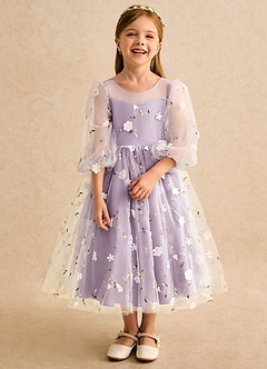 Azazie Elowen vestidos de niña de las flores Vestido Glicinia de Encaje de Línea A con Escote corazón image5