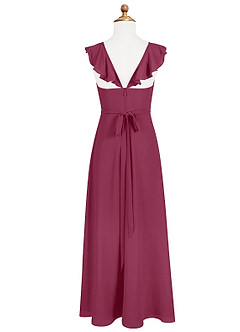 Azazie Emily Junior Robe Trapèze en Mousseline de soie Rayé Mûre image6