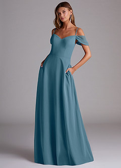 Azazie Marley Bridesmaid Dresses Bermuda A-Line Off the Shoulder Chiffon Convertible Dress image1