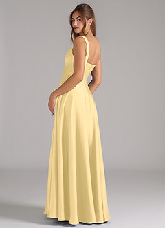 Azazie Shaude Bridesmaid Dresses Butter A-Line Pleated Stretch Satin Dress image7