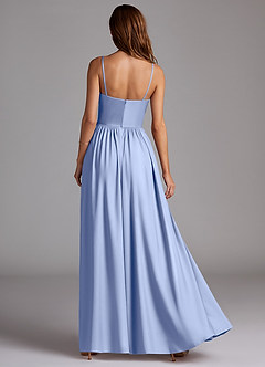 Azazie Calianna Bridesmaid Dresses Ice A-Line Off the Shoulder Stretch Satin Convertible Dress image4