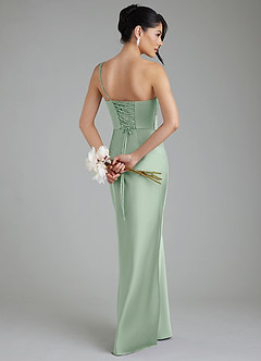 Azazie Sabrina Bridesmaid Dresses Agave Mermaid Corset Stretch Satin Dress image2