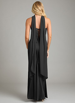 Azazie Sorrel Bridesmaid Dresses Black Mermaid Strapless Stretch Satin Convertible Dress image9