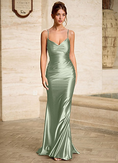 Scarlett Menthe Verte Robe de bal sirène dos nu à lacets image4