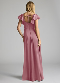 Azazie Bondi Bridesmaid Dresses Vintage Mauve A-Line Bow Stretch Satin Dress image4