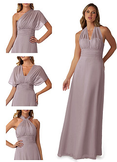 Azazie Fifi Bridesmaid Dresses Dusk A-Line Strapless Chiffon Convertible Dress image7