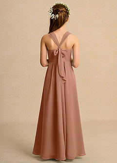 Azazie Tater Junior Formal Flower Girl Dresses Bronzer A-Line Pleated Chiffon Dress image2