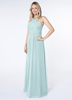 Azazie Kaleigh Bridesmaid Dresses Mist A-Line Pleated Chiffon Dress image3