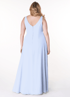 Azazie Kori Kleider zum Anprobieren zu Hause A-Linie Plissee Chiffon Kleid Matcha image7