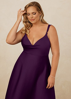 Christian Siriano Bridal for Azazie 1001 Bridesmaid Dresses Grape A-Line Sweetheart Neckline Stretch Satin Dress image16