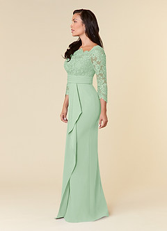 Azazie Bernadine Mère de la mariée Robes Robe Fourreau en Dentelle Vert Sauge image2