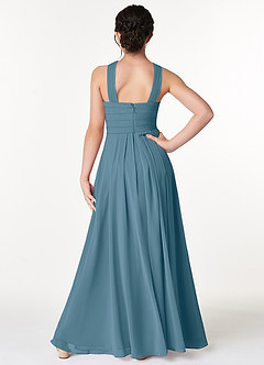 Azazie Kaleigh Junior Bermuda A-Line Pleated Chiffon Dress image2