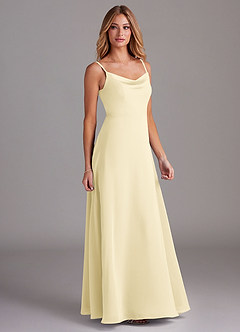 Azazie Daenerys Abiti da Damigella Abito A-Line in Chiffon con Scollo a Cappuccio Sorbetto Al Limone image5