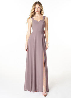 Azazie Julie Abiti da Damigella Abito A-Line in Chiffon Scollo a Cuore Dusk image1
