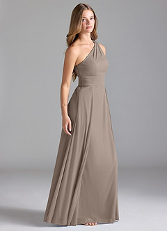 Azazie Dallas Final Sale Amethyst A-Line One Shoulder Mesh Dress image4