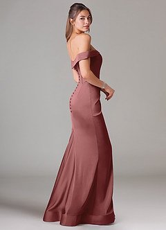 Azazie Everly Vestidos de damas de honor Vestido de Amatista de Satén Elástico de Corte Sirena Convertible con Vestidos sin tirantes image4
