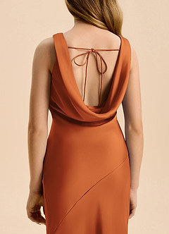 Azazie Rylina Junior Jurk van Stretch Satijn met Zeemeermin Kaneel image7